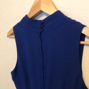 Vibrant blue button-back work dress